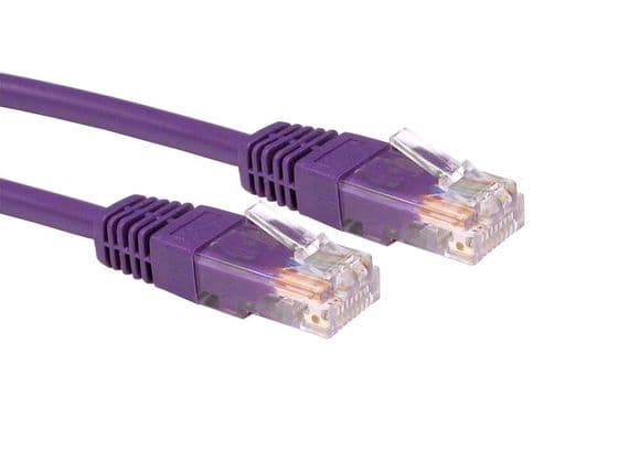 3 Metre Network Cable - RJ45 Plugs / CAT5e / Purple Ethernet | Cables4all