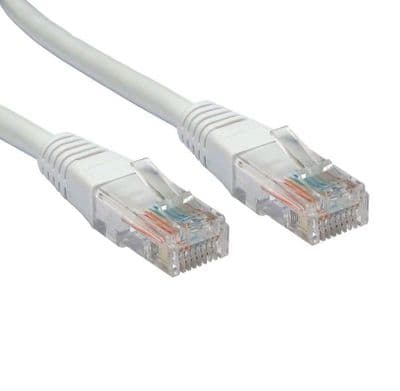 3m Ethernet Network Cable - RJ45 Plugs / CAT5e / White