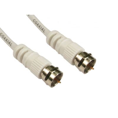 3M F Connector Satellite / tv Antenna Cable- F Plug Cable White 3 Metre
