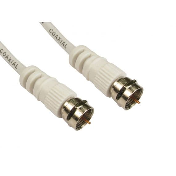 3M F Connector Satellite / TV Antenna Cable- F Plug Cable White 3 Metre | Cables 4 ALL