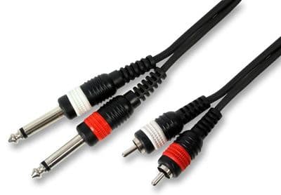 3m Twin RCA to Twin 6.35mm Mono Jack Cable