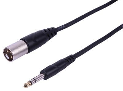 3m XLR Male to 6.35mm Stereo Jack Cable – 3 Pin XLR to 1/4