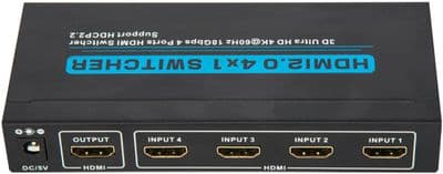 4 Port 4k HDMI Switch - HDMI 2.0 (4k @ 60Hz)