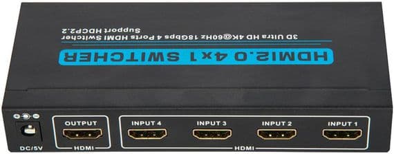 4 Port 4k HDMI Switch - HDMI 2.0 (4k @ 60Hz) | Cables 4 ALL