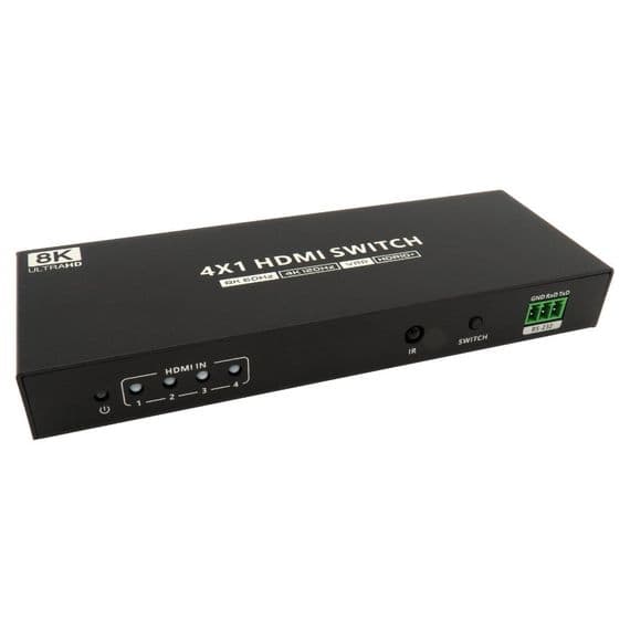 HDMI  Switch 4 Port – 4 In 1 Out, 8K 60Hz Ultra HD with Remote | Cables 4 ALL
