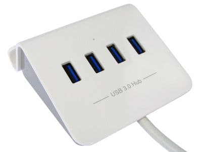 4 Port USB 3.0 Hub with Stand, Rapid Charging and OTG - White