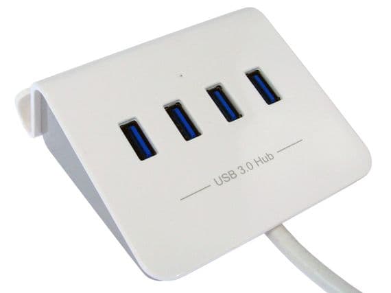 4 Port USB3.0 Hub with Stand, Rapid Charging and OTG - White | Cables4all