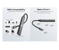 3 Port USB 3.0 Hub With SD Card Reader - Type C to 3x USB A (USB 3.0) | Cables 4 ALL