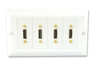 4 Socket HDMI Wall Plate - 4 HDMI Socket Faceplate (4k)