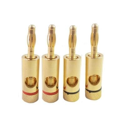 4 x 4mm Banana Plugs For Connecting Speaker Cable