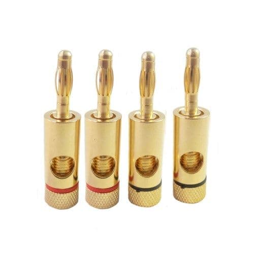 Gold 4mm Banana Plugs For Speaker Cable connections | Audio Speaker Plugs | Cables4all