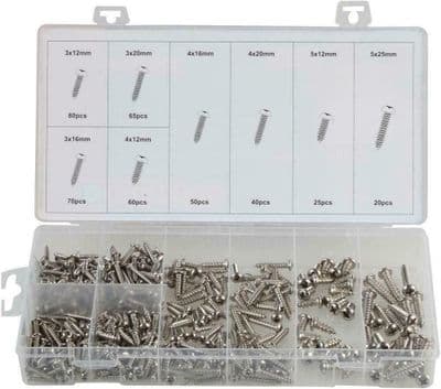 400 Stainless Steel Self Tapping Pozi Screw Set  - Pan Head