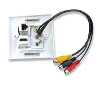 4k HDMI / RCA / Ethernet CAT6  AV Wall Plate - Quick Connect | Cables 4 ALL