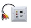 4k HDMI / RCA / Ethernet CAT6  AV Wall Plate - Quick Connect