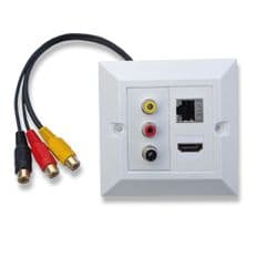 4k HDMI / RCA / Ethernet CAT6  AV Wall Plate - Quick Connect | Cables 4 ALL