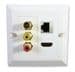 4k HDMI / RCA / Ethernet CAT6  AV Wall Plate - Quick Connect