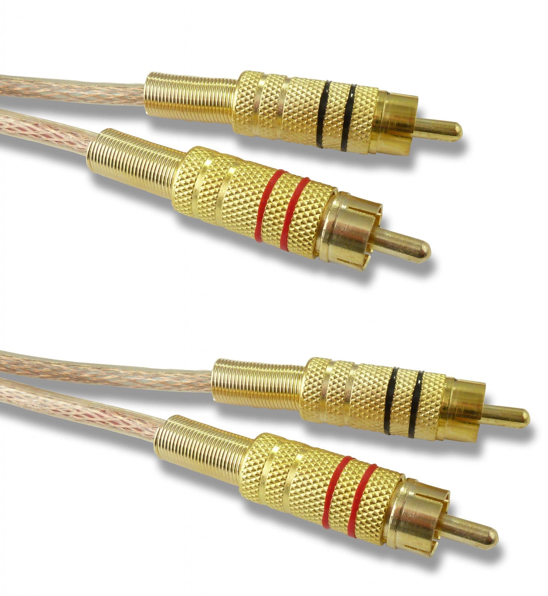 FosPower 1 RCA Male To 2 RCA Female Y Adapter, 24k Gold Plated, 8 Inch Subwoofer Cable