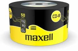 50 Maxell CDR RECORDABLE CD's - CD-R (52x Blank Discs 700MB)
