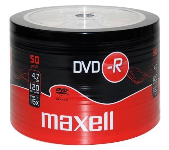 50 Maxell DVD-R Blank DVD Discs - (16x Speed 4.7GB)