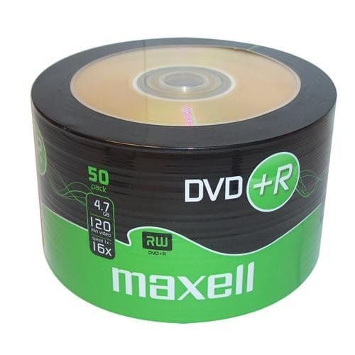 50 Maxell DVD+R Discs - Blank Recordable DVD 4.7GB, 16x | Cables4all
