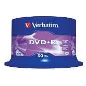 50 VERBATIM DVD+R  16x 4.7GB Blank DVD's