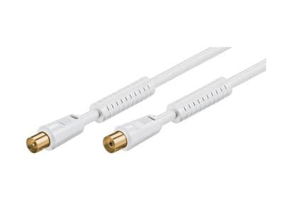 5m  Male to Female Tv Aerial Lead With Suppressors (White)