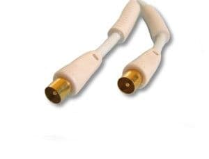 5m Male TV Aerial Lead - White with suppressors