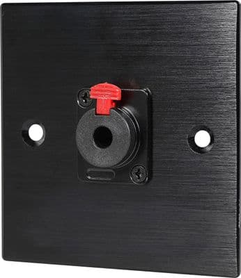 6.35mm Jack  Metal Wall Plate - Black