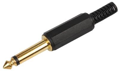 6.35mm Mono Jack Plug  - 2 Pole (1/4