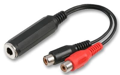 6.35mm to 2x RCA Female Adapter Cable (15cm)