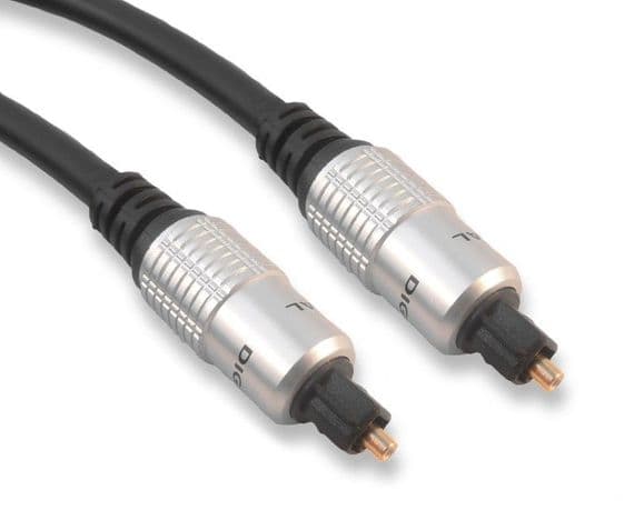 6m Digital Optical Cable - Metal Toslink Plugs / Gold Contacts | Cables4all