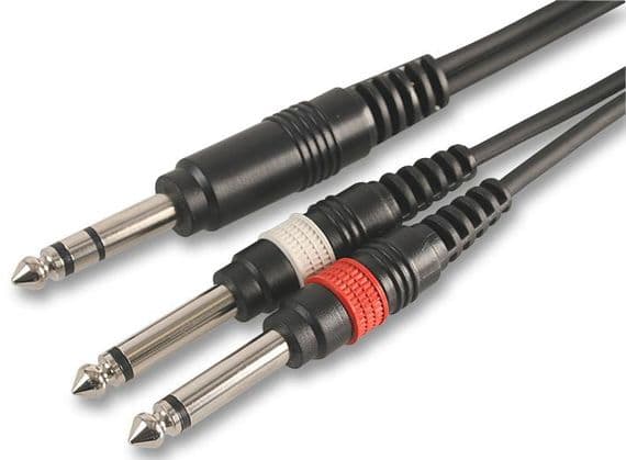 6m Stereo 6.35mm Jack to  Twin Mono 6.35mm Cable | Cables 4 ALL