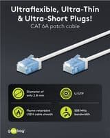 7.5m Ethernet Cable - Ultra Flexible Slim White CAT6 Network Cable | Cables 4 ALL