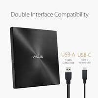 ASUS ZenDrive U9M External Optical Disc Drive DVD±RW in Black | Cables 4 ALL