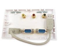AV / PC Wallplate With USB RCA and VGA Sockets - | Computer Wall Plate | Cables4all