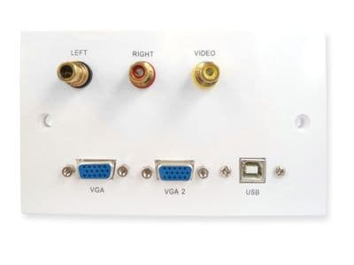 AV / PC Wall Plate With USB RCA and VGA Connections - No Soldering Required