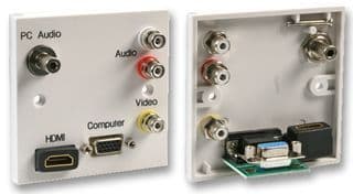 AV Wallplate with HDMI / VGA / 3.5mm Jack / 3 x RCA - Plug and Play