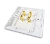 Banana Plug Wall Plate - No Soldering 4x 4mm Banana Sockets | Cables4all