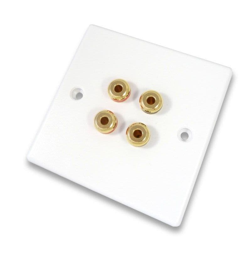Banana Plug Wall Plate No Soldering 4x 4mm Banana Sockets Cables4all