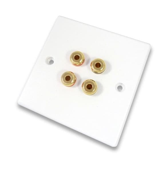 Banana Plug Wall Plate - No Soldering 4x 4mm Banana Sockets | Cables4all
