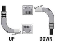 Black CAT5e Ethernet Network Cable - RJ45 Plugs Straight to Angled | Cables4all