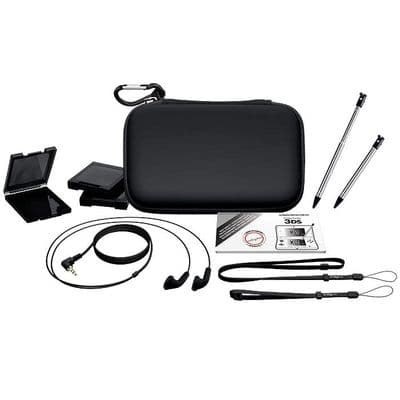 Black Nintendo 3DS Essential Accessory Kit - Stylus, Case etc