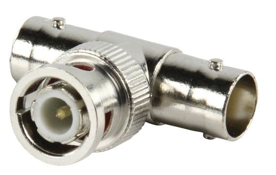 BNC T Shaped Adapter / BNC Male to 2x BNC Female | BNC Plugs | Cables4all