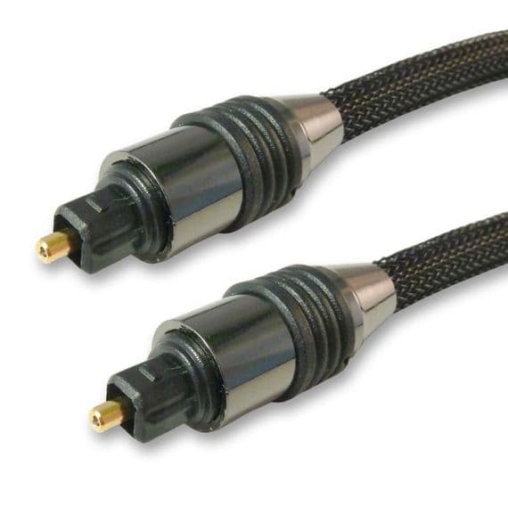 Short 0.5m Optical Cable with Braided Sleeve | Optical Audio Cable | Cables4all