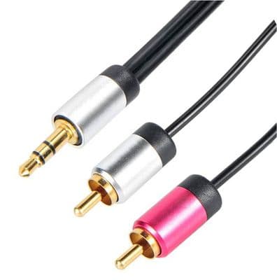 Deluxe Aluminium Series 1.5m 3.5mm Jack to RCA Phono Cable