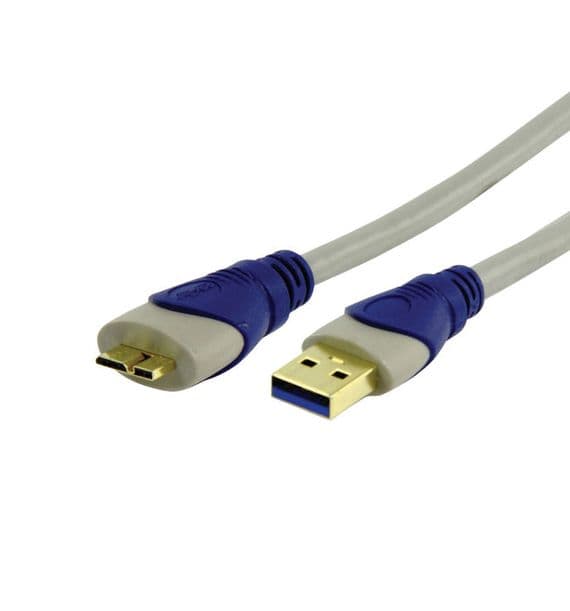 USB 3.0 Micro USB B to USB A Cable - 1.8m Deluxe USB Lead Male to Male | Cables4all