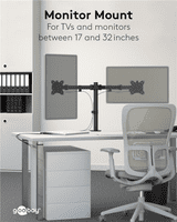 Dual Monitor Desk  Mount Stand - Monitor Arm For 2 Monitors | Cables 4 ALL