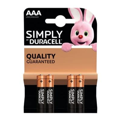 Duracell AAA Batteries - 4 Pack MN2400 1.5V LR03 Alkaline