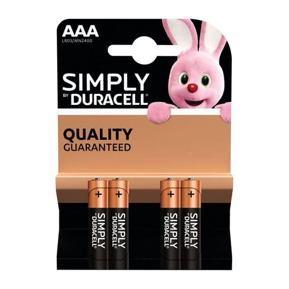 Duracell AAA Batteries - 4 Pack MN2400 1.5V LR03 Alkaline | Cables 4 ALL