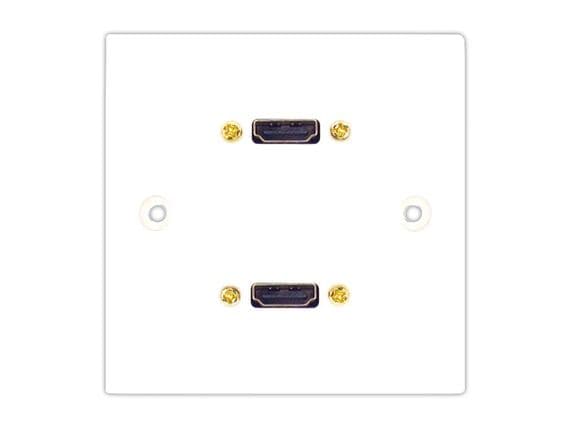 2 Way HDMI Wall Plate - No Soldering Twin HDMI Faceplate | Cables4all
